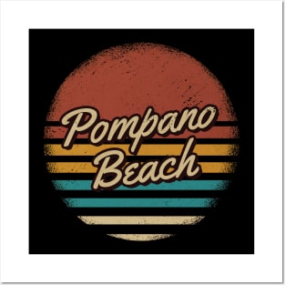 Pompano Beach Vintage Text Posters and Art